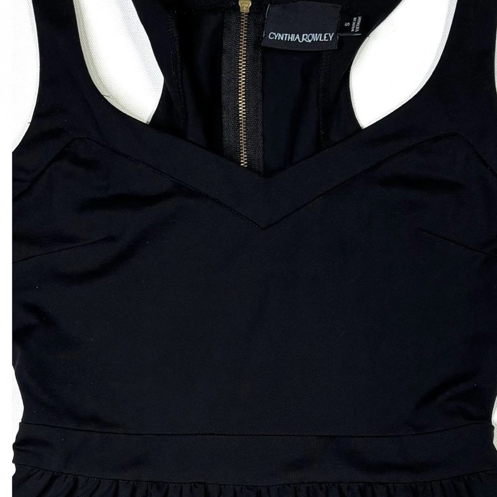 Cynthia Rowley Dress Women’s Small Black Sleeveless Zip Stretch A-Line - Picture 10 of 12